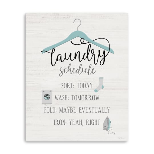 Laundry Schedule Canvas Giclee